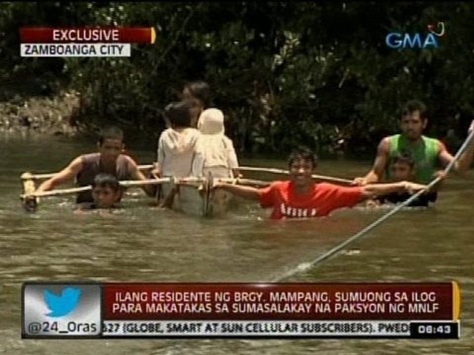 Ilang residente ng Brgy. Mampang, sumuong sa ilog para makatakas sa sumasalakay na paksyon ng MNLF