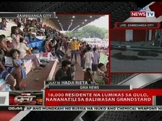 QRT: 10,000 residente na lumikas sa gulo sa Zamboanga, nananatili sa Baliwasan Grandstand