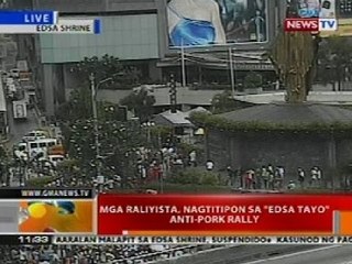 BT: Mga raliyista, nagtitipon sa 'EDSA Tayo' anti-pork rally