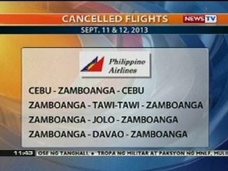 BT: Cancelled flights going to Zamboanga (Sept 11 & 12, 2013)