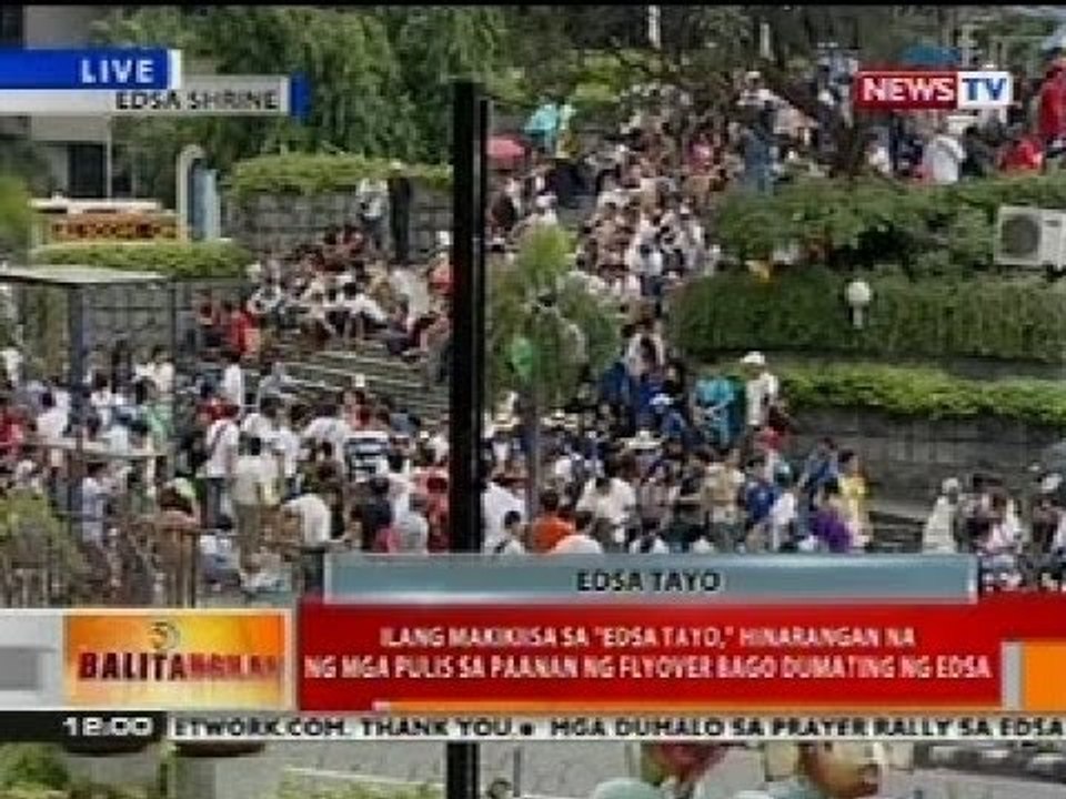 BT: Ilang makikiisa sa 'EDSA Tayo', hinarangan na ng mga pulis bago dumating ng EDSA
