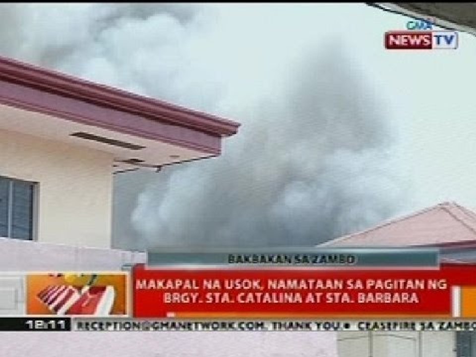 BT: Makapal na usok, namataan sa pagitan ng Brgy. Sta. Catalina at Sta. Barbara, Zamboanga