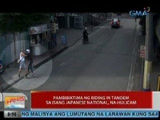 UB: Pambibiktima ng riding in tandem sa isang Japanese national, na-hulicam