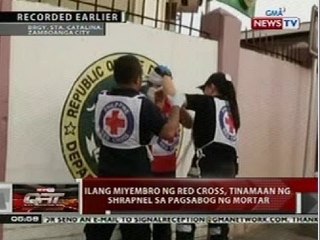 QRT: Ilang miyembro ng Red Cross, tinamaan ng shrapnel sa pagsabog ng mortar sa Zamboanga
