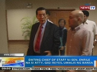 NTG: Dating chief of staff ni Sen. Enrile na si Atty. Gigi Reyes, umalis ng bansa