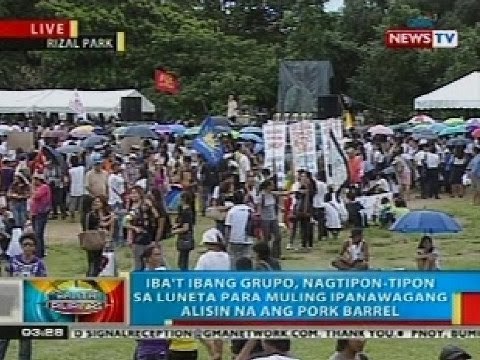 BP: Iba't ibang grupo, nagtipon-tipon sa Luneta para ipanawagang alisin na ang pork barrel