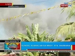 BP: Sunog, sumiklab sa Brgy. Sta. Barbara, Zamboanga