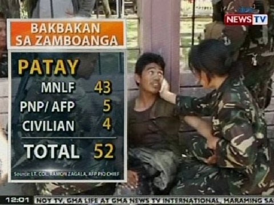BT: Bilang ng mga patay sa bakbakan sa Zamboanga City, umabot na sa 52