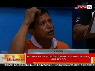 BT: Suspek sa pangho-holdap sa isang Indian sa QC