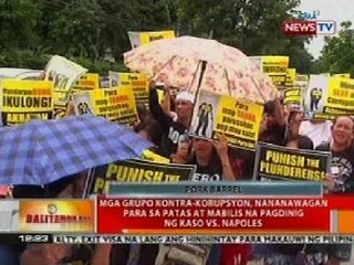BT: Mga grupo vs-korupsyon, nananawagan para sa patas at mabilis na pagdinig ng kaso vs Napoles