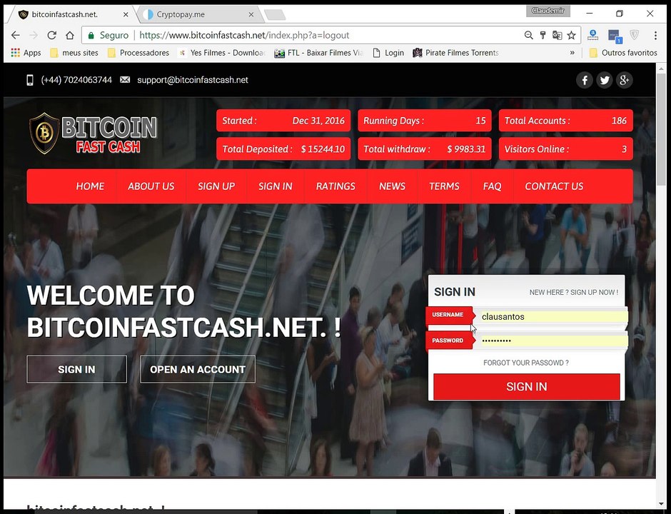 Segundo Saque da Bitcoin Fast Cash