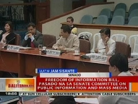 BT: FOI Bill, pasado na sa Senate Committee on Public Information ang Mass Media