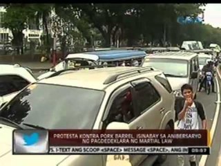 Protesta kontra pork barrel sa Luneta, isinabay sa anibersaryo ng pagdedeklara ng Martial Law