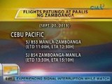 UB: Commercial flights patungo at paalis ng Zamboanga City, mayroon ulit ngayong araw