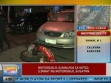 UB: Motorsiklo, sumalpok sa kotse sa QC; 2 sakay ng motorsiklo, sugatan