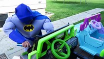 FUN Ride on Car Superhero Car Dance! Power Wheels Carpool! Batman, Superman | Comic Street Vehicles