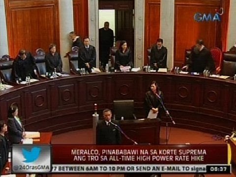 24Oras: Meralco, pinababawi na sa Korte Suprema ang TRO sa all-time high power rate hike