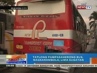 NTG: Tatlong pampasaherong bus, nakarambola