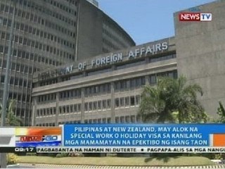 Pilipinas at New Zealand, may alok na special work o holiday visa sa kanilang mga mamamayan