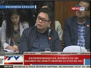 NTVL: Davidson Bangayan inaresto ng NBI sa ng DOJ