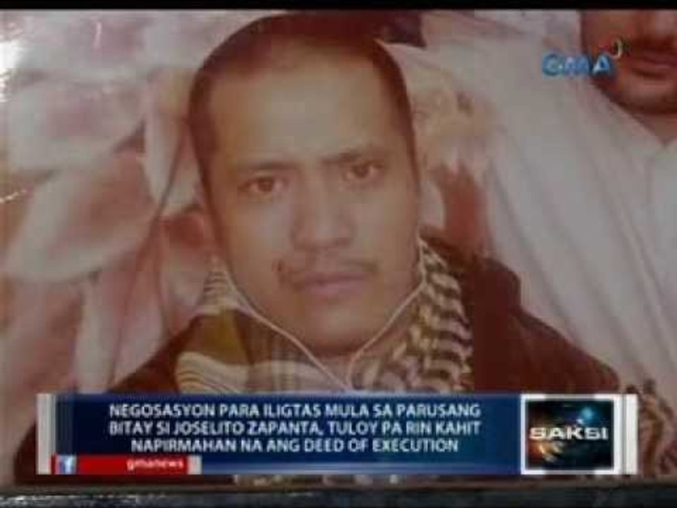 Negosasyon para iadya sa bitay si Joselito Zapanta, tuloy kahit napirmahan na ang Deed of Execution