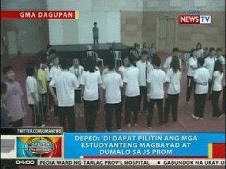 Deped: 'di dapat pilitin ang mga estudyanteng magbayad at dumalo sa JS prom