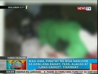 BP: Mag-ama, pinatay ng mga nanloob sa kanilang bahay sa Malabon City