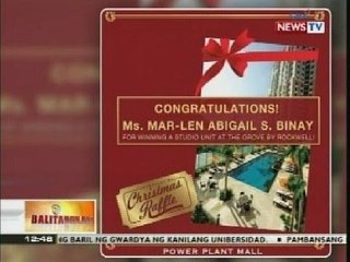 BT: Makati City Rep. Marlene Abigail Binay,nanalo ng condo unit sa raffle ng isang mall