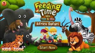 FeedingTime with Fred & Olive Safari Africa Animals   Kids learn feeding animals