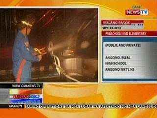 NTG: Van, nagliyab sa kasagsagan ng malakas na ulan kagabi