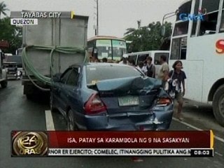 24 Oras: Isa, patay sa karambola ng 9 na sasakyan sa Maharlika Highway