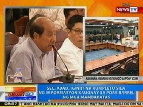 NTG: Sec. Abad, iginiit na kumpleto sila ng impormasyon kaugnay sa pork barrel ng mga mambabatas
