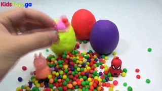 Peppa Pig Play DOh Kids Toys! - KINDER Surprise eggs lalaloopsy spiderman - learn numbers kids toys