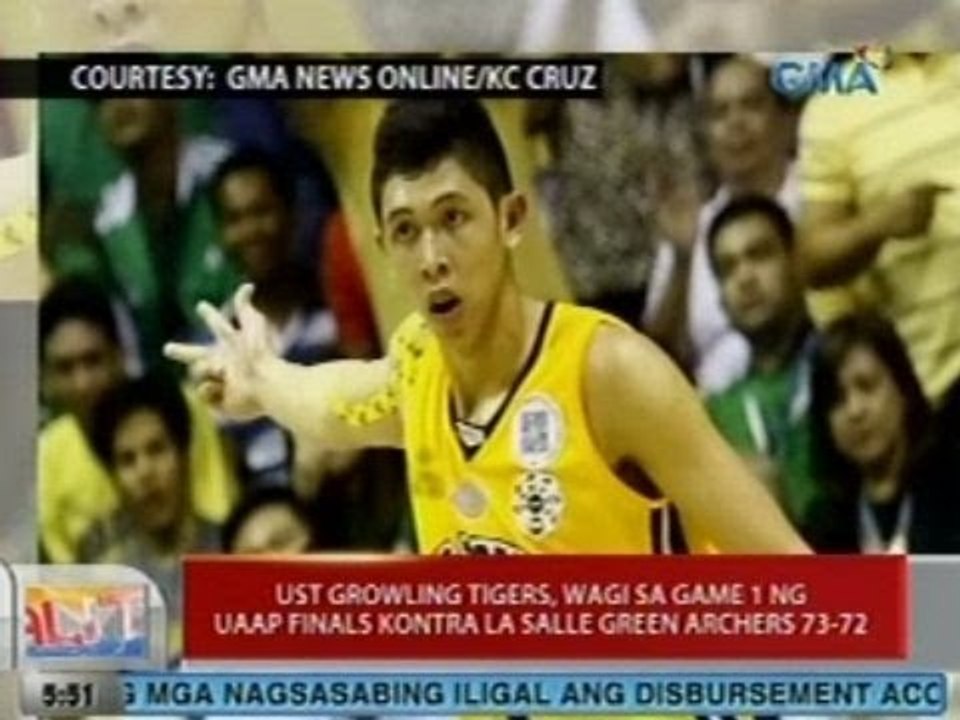 UB: UST, wagi sa game 1 ng UAAP Finals vs La Salle sa score na 73-72