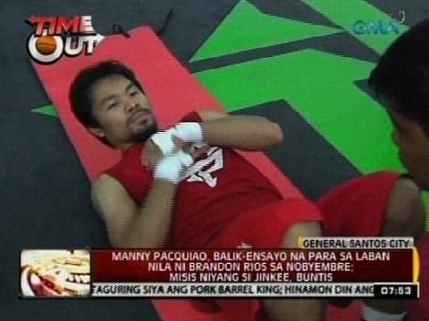 24 Oras: Pacquiao, balik-ensayo na para sa laban nila ni Brandon Rios sa Nobyembre