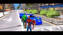 SPIDERMAN COLORS Animation! Nursery Rhymes & Disney Pixar Cars Lightning McQueen Finger Family Song