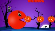 Learn Colors with Pacman eating Halloween. Learning Videos for children Kids Toddlers kindergarten