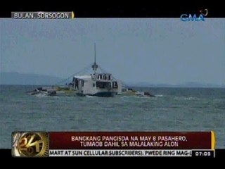 Bangkang pangisda na may walong pasahero, tumaob dahil sa malalaking alon sa Bulan, Sorsogon