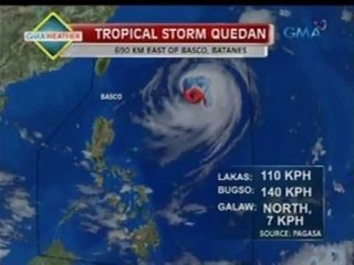 24 Oras: Bagyong Quedan, lumakas pero bahagyang bumagal