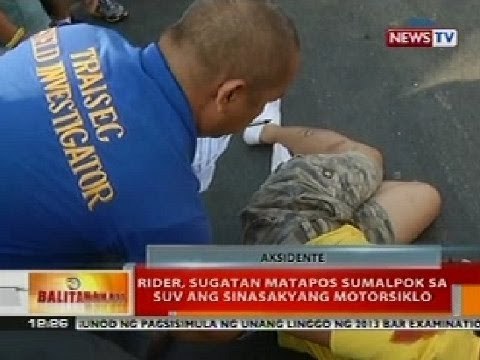 BT: Rider sa QC, sugatan nang sumalpok sa SUV ang sinasakyang motorsiklo