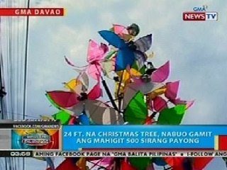 BP: 24 ft. na christmas tree sa Davao, nabuo gamit ang mahigit 500 sirang payong