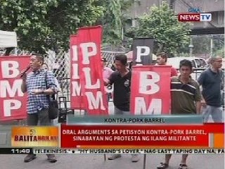 BT: Oral arguments sa petisyon vs-pork barrel, sinabayan ng protesta ng ilang militante