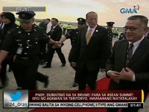 24Oras: PNoy, dumating na sa Brunei para sa ASEAN Summit