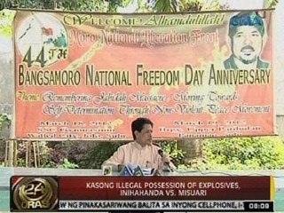 24Oras: Kasong illegal possession of explosives, inihahanda vs. Misuari