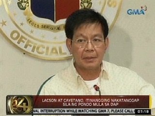 24Oras: Lacson at Cayetano, itinangging nakatanggap sila ng pondo mula sa DAP