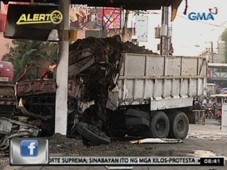 24Oras: Dump truck, sumalpok sa gasolinahan sa Valenzuela; 2, patay