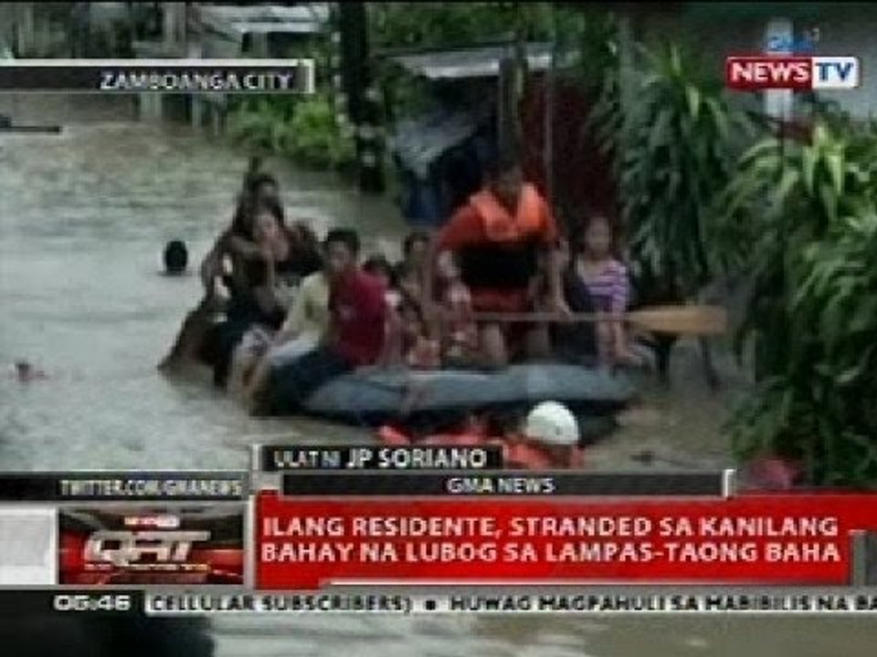 QRT: Ilang residente sa Zamboanga, stranded sa bahay na lubog sa lampas-taong baha