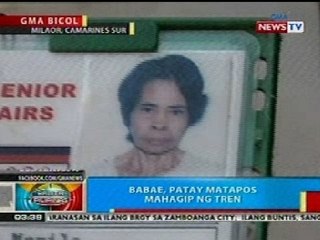 BP: Babae sa CamSur, patay nang mahagip ng tren