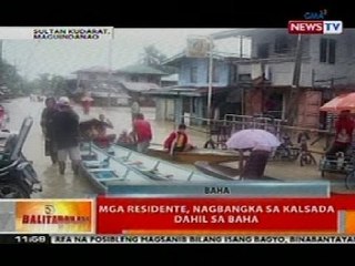 BT: Mga residente sa Maguindanao, nagbangka sa kalsada dahil sa baha
