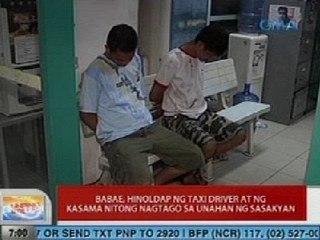 UB: Babae, hinoldap ng taxi driver at ng kasama nitong nagtago sa unahan ng sasakyan